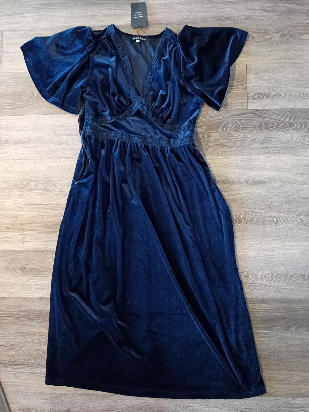 Velvet Wrap Midi Dress in Deep Navy - J.Crew